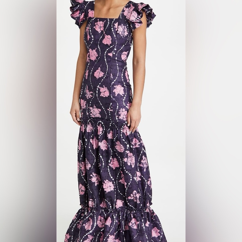 Purple Maxi Dress with Tiered Design